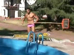Leandro Silver cleaning the pool. Posted by: Alpha Male Fuckers