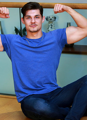 Straight Young Personal Trainer Cristian Shows off his Great Physique & Long Uncut Cock!