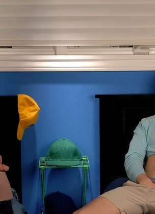 Blonde twink Leon Styles and his buddy Philip Ryan playing with sex toys on the bed