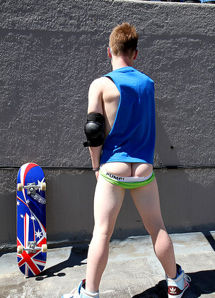 Red headed Aussie - Cody James naked on the roof