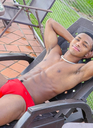 Hot black latino boy Christian Escobarshowing his big uncut dick