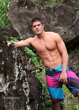 Muscle jock posing naked