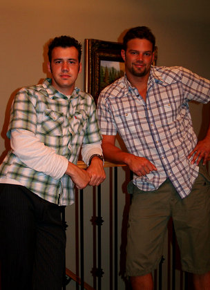 Amateur gays Lucas and Ricky M doff their plaid shirts and play an oral game