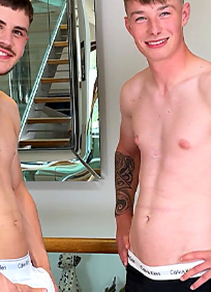 Straight Lads Wank Each Other's Uncut Cocks & Dominic Blows Seb's Massive Hard Erection!