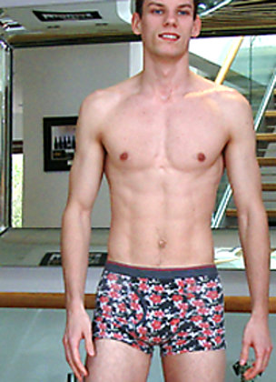 Ultra-Lean MMA Fighter Alex Wanks his Thick Uncut Cock & Shoots a Big Load of Jizz all over Himself!