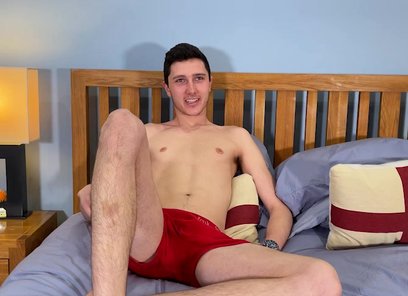 Young Tall & Lean Straight Lad Wanks his Big Uncut Cock & Squirts a Load of Cum Everywhere!
